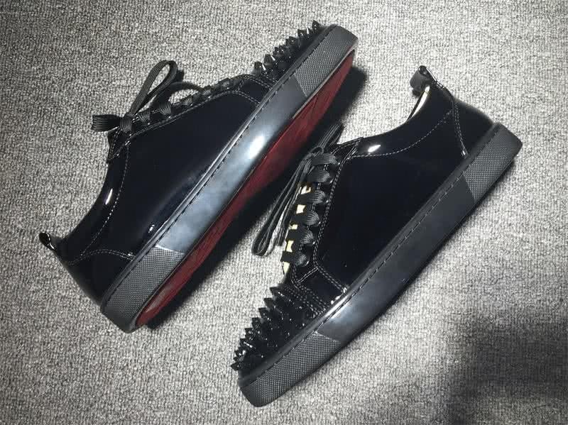Christian Louboutin Low Top Lace-up Black Patent Leather And Rivets On Toe Cap 9