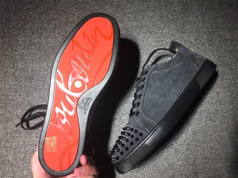 Christian Louboutin Low Top Lace-up Black Suede And Rivets On Toe Cap 8