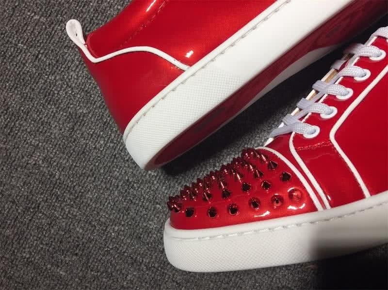 Christian Louboutin Low Top Lace-up Red Patnet Leather And Rivets On Toe Cap 8