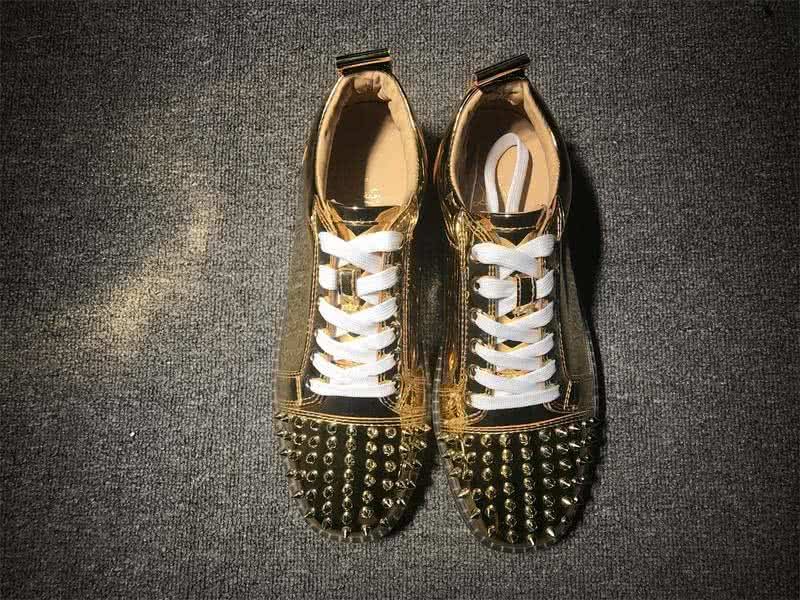 Christian Louboutin Low Top Lace-up Golden Rivets On Toe Cap 3