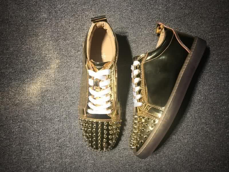 Christian Louboutin Low Top Lace-up Golden Rivets On Toe Cap 2