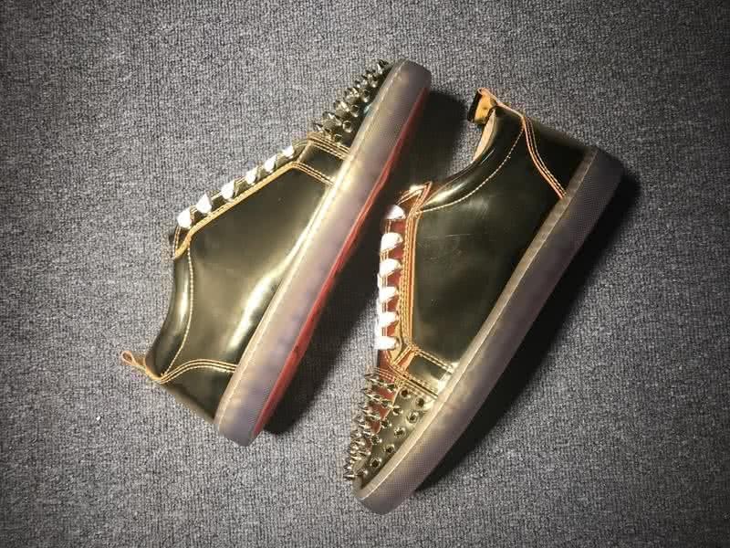Christian Louboutin Low Top Lace-up Golden Rivets On Toe Cap 5