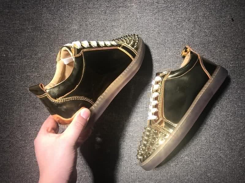 Christian Louboutin Low Top Lace-up Golden Rivets On Toe Cap 8