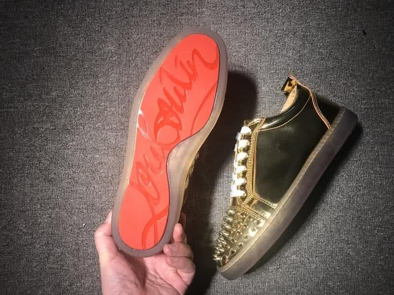 Christian Louboutin Low Top Lace-up Golden Rivets On Toe Cap 7