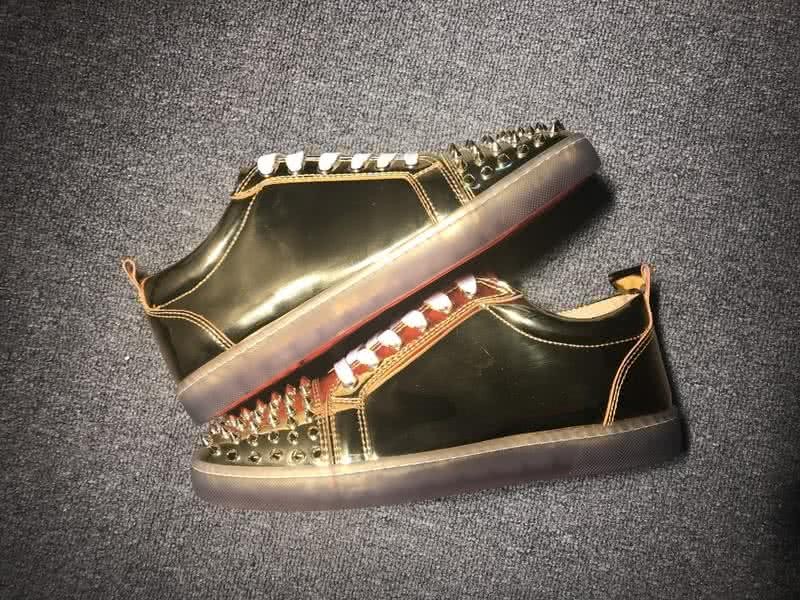 Christian Louboutin Low Top Lace-up Golden Rivets On Toe Cap 9