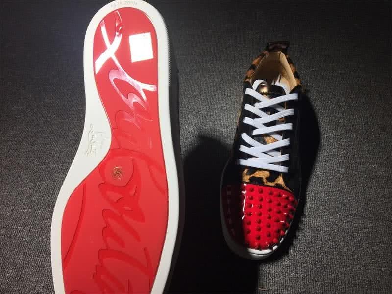 Christian Louboutin Low Top Lace-up Leopard And Red Rivets On Toe Cap 5