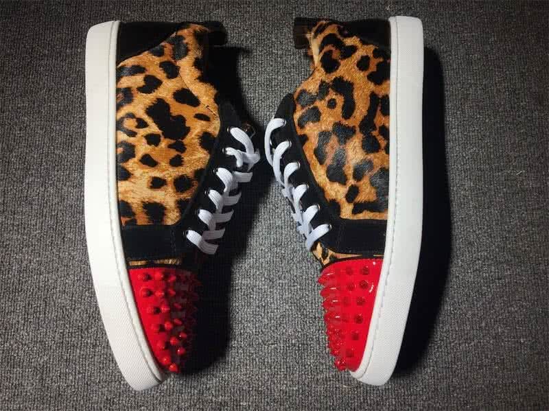 Christian Louboutin Low Top Lace-up Leopard And Red Rivets On Toe Cap 7