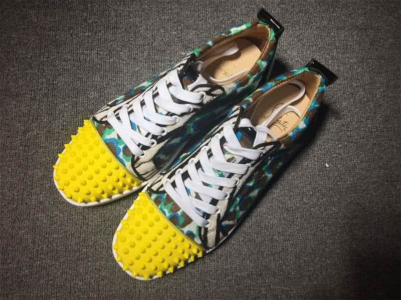 Christian Louboutin Low Top Lace-up Painting And Yellow Rivets On Toe Cap 1
