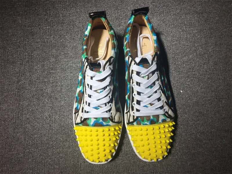 Christian Louboutin Low Top Lace-up Painting And Yellow Rivets On Toe Cap 2