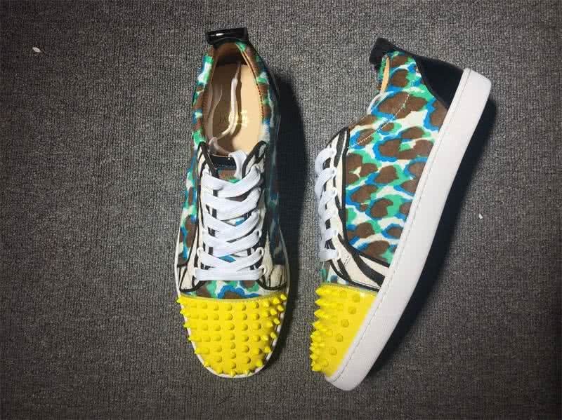 Christian Louboutin Low Top Lace-up Painting And Yellow Rivets On Toe Cap 3