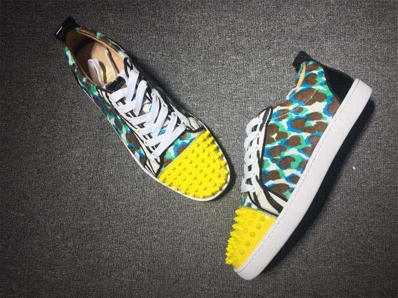 Christian Louboutin Low Top Lace-up Painting And Yellow Rivets On Toe Cap 4