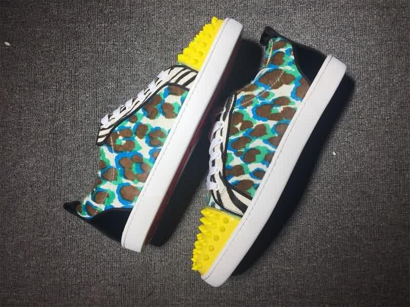 Christian Louboutin Low Top Lace-up Painting And Yellow Rivets On Toe Cap 6