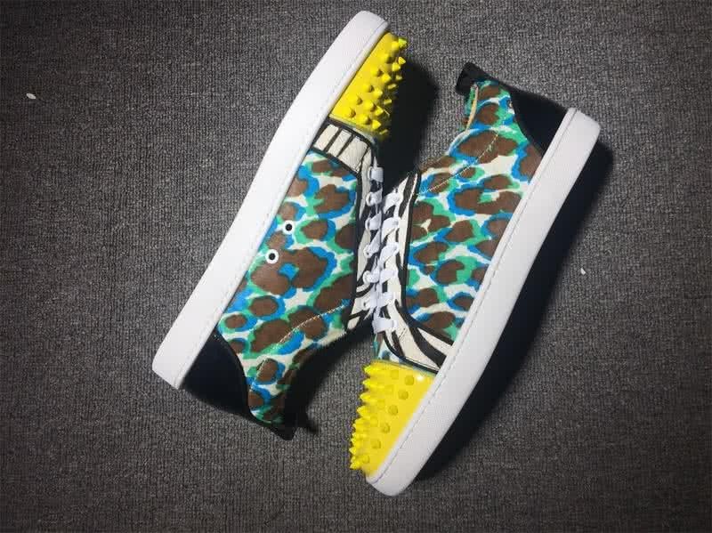 Christian Louboutin Low Top Lace-up Painting And Yellow Rivets On Toe Cap 5