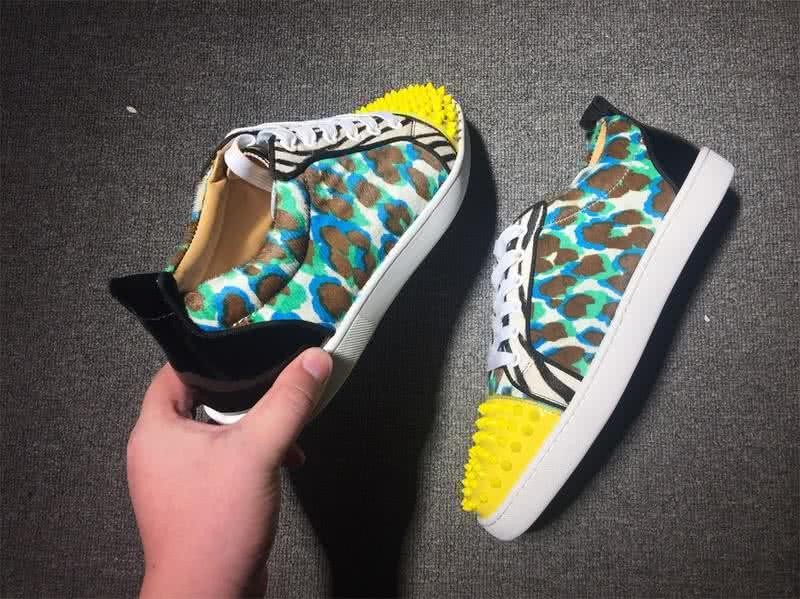 Christian Louboutin Low Top Lace-up Painting And Yellow Rivets On Toe Cap 7