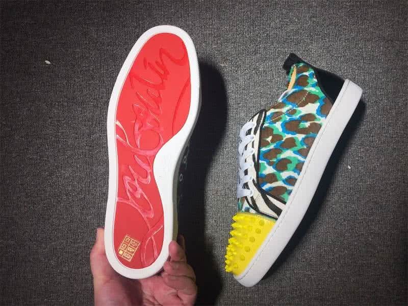 Christian Louboutin Low Top Lace-up Painting And Yellow Rivets On Toe Cap 8
