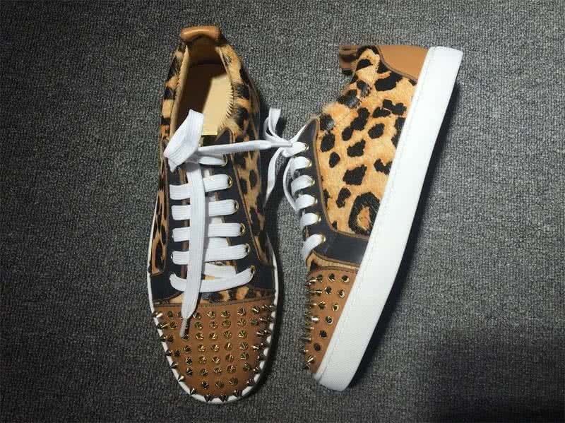 Christian Louboutin Low Top Lace-up Leopard And Rivets On Toe Cap 3