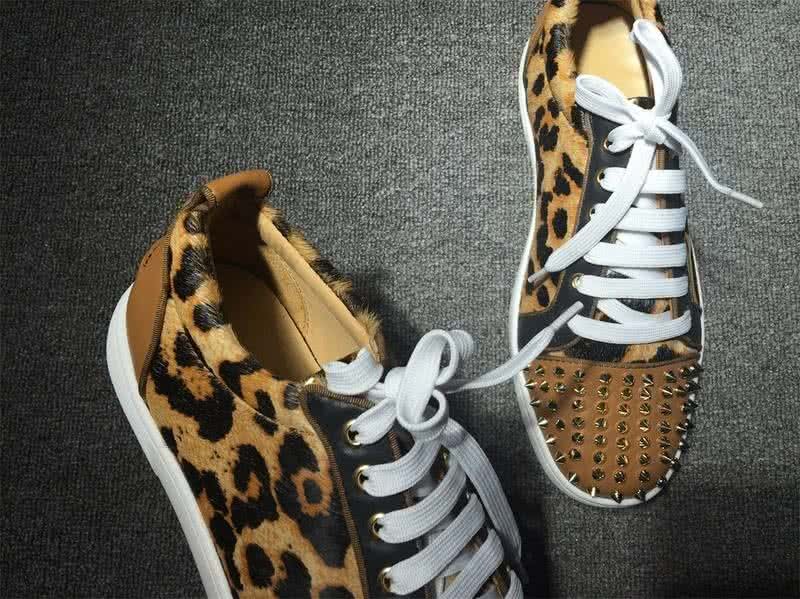 Christian Louboutin Low Top Lace-up Leopard And Rivets On Toe Cap 5