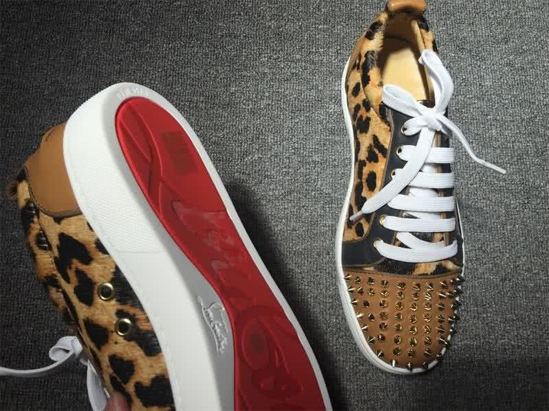 Christian Louboutin Low Top Lace-up Leopard And Rivets On Toe Cap 6