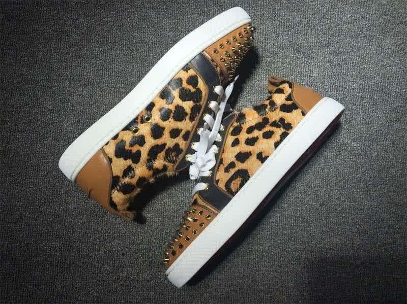 Christian Louboutin Low Top Lace-up Leopard And Rivets On Toe Cap 7