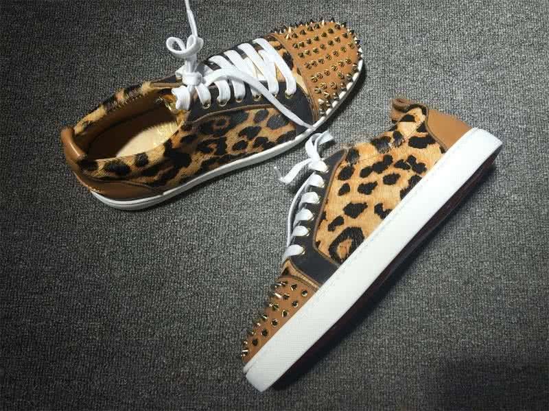 Christian Louboutin Low Top Lace-up Leopard And Rivets On Toe Cap 8