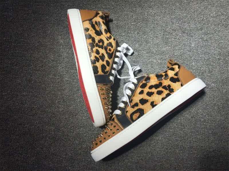 Christian Louboutin Low Top Lace-up Leopard And Rivets On Toe Cap 9