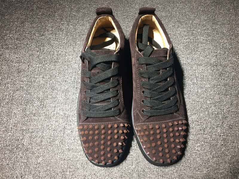 Christian Louboutin Low Top Lace-up Brown Suede And Rivets On Toe Cap 2