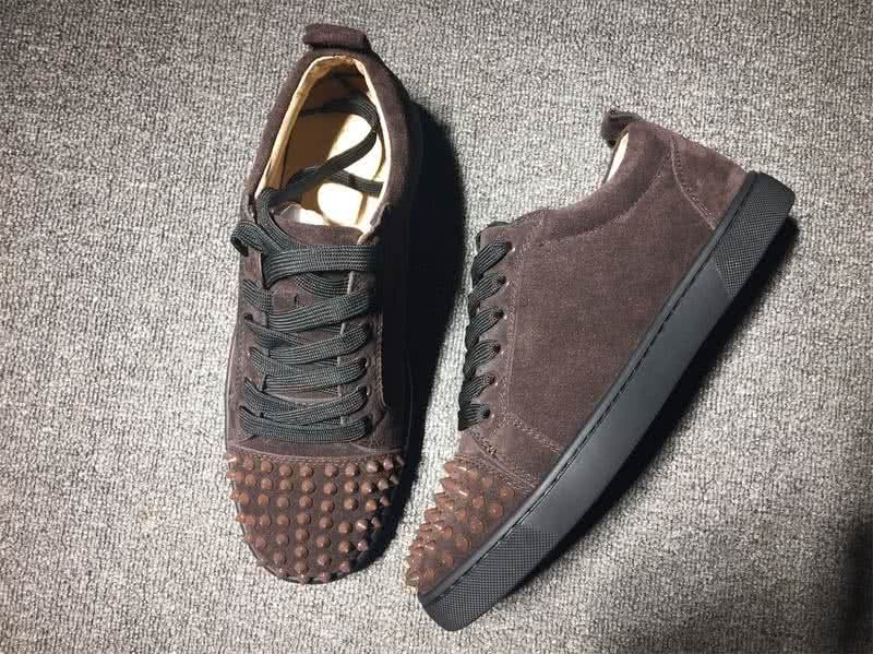 Christian Louboutin Low Top Lace-up Brown Suede And Rivets On Toe Cap 3