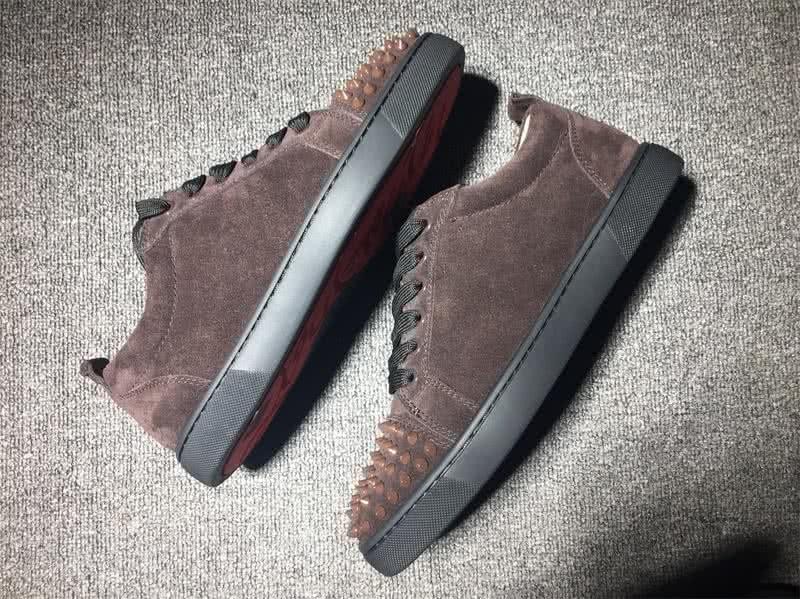 Christian Louboutin Low Top Lace-up Brown Suede And Rivets On Toe Cap 5