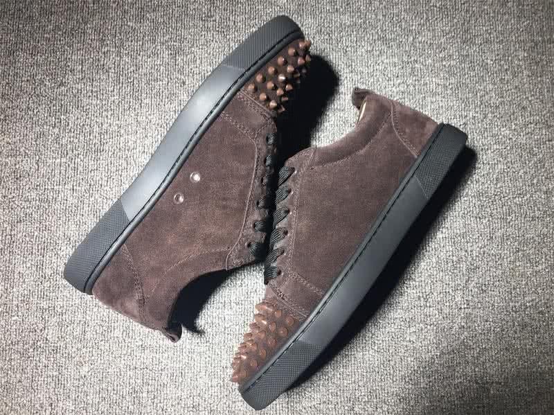Christian Louboutin Low Top Lace-up Brown Suede And Rivets On Toe Cap 7