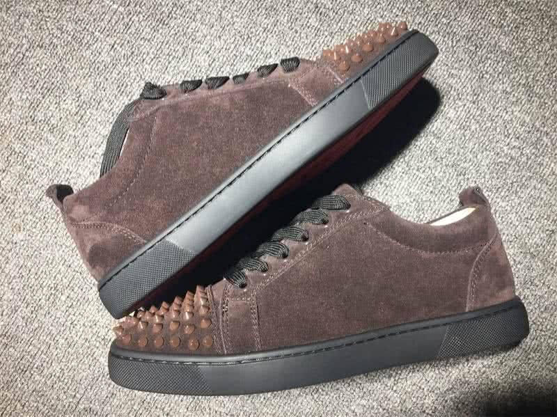 Christian Louboutin Low Top Lace-up Brown Suede And Rivets On Toe Cap 8