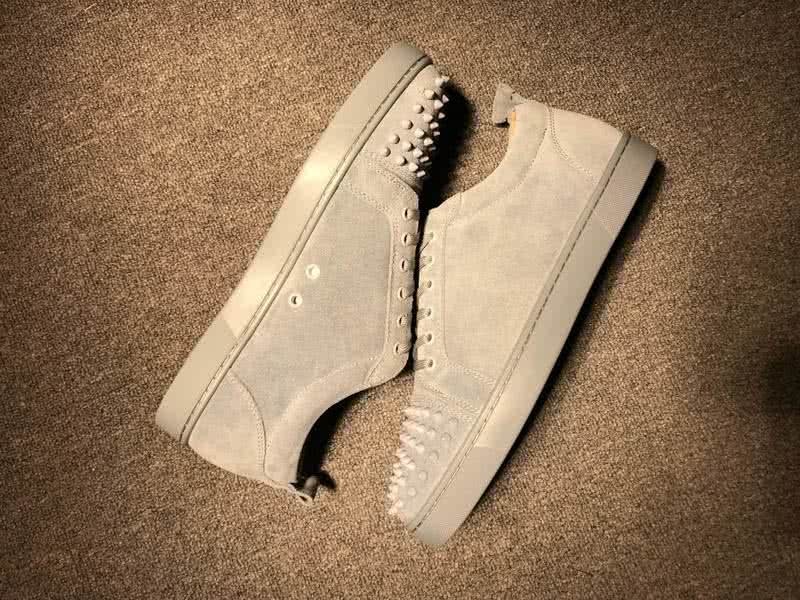 Christian Louboutin Low Top Lace-up Grey Suede And Rivets On Toe Cap 5