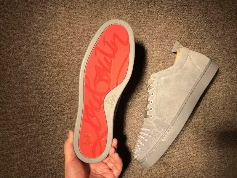Christian Louboutin Low Top Lace-up Grey Suede And Rivets On Toe Cap 9