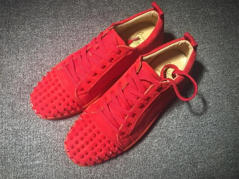 Christian Louboutin Low Top Lace-up Red And Revets On Toe Cap 1