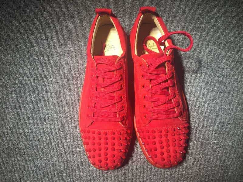 Christian Louboutin Low Top Lace-up Red And Revets On Toe Cap 3
