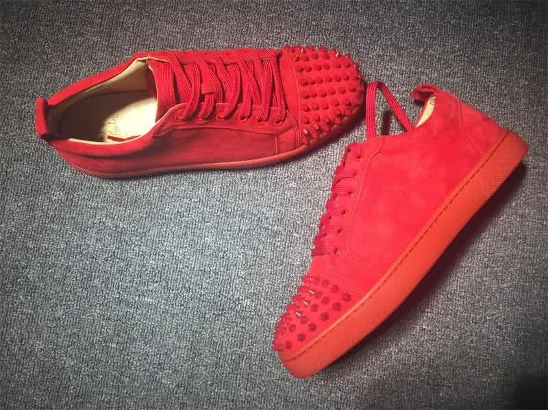 Christian Louboutin Low Top Lace-up Red And Revets On Toe Cap 5