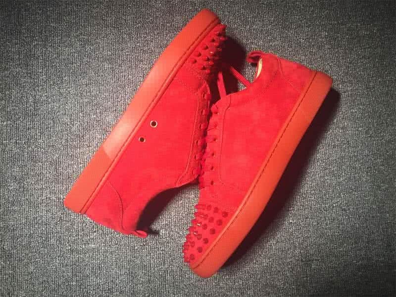 Christian Louboutin Low Top Lace-up Red And Revets On Toe Cap 4