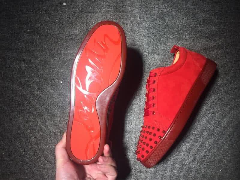 Christian Louboutin Low Top Lace-up Red Suede And Rivets On Toe Cap 8