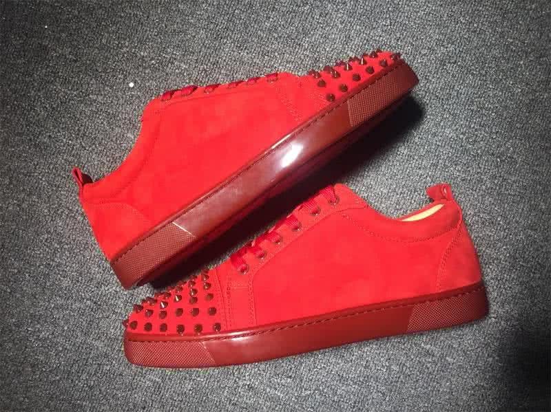 Christian Louboutin Low Top Lace-up Red Suede And Rivets On Toe Cap 9