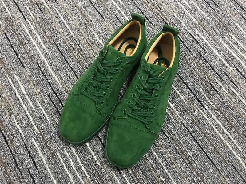 Christian Louboutin Low Top Lace-up Green Suede 1