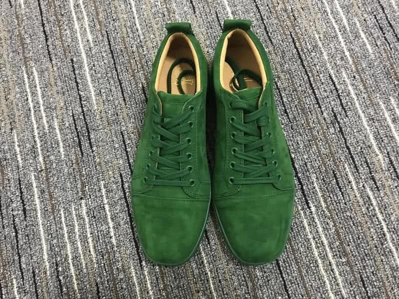Christian Louboutin Low Top Lace-up Green Suede 3
