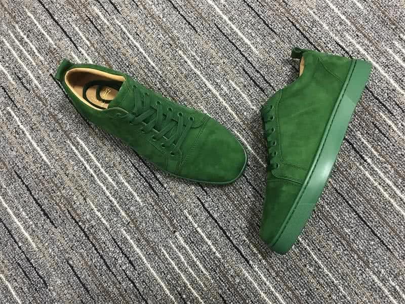 Christian Louboutin Low Top Lace-up Green Suede 4