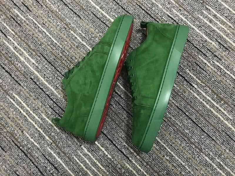 Christian Louboutin Low Top Lace-up Green Suede 5