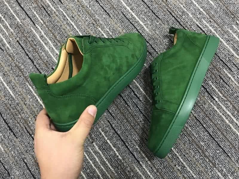 Christian Louboutin Low Top Lace-up Green Suede 7