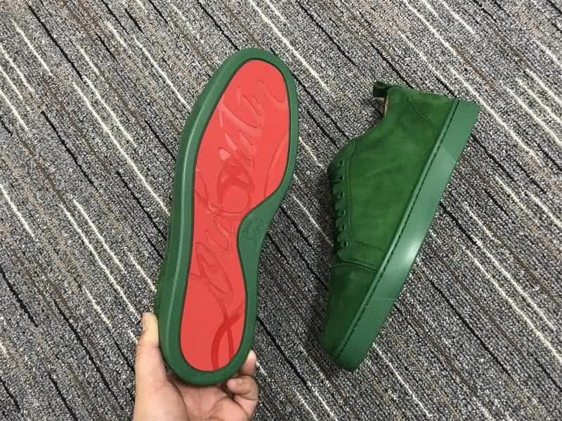 Christian Louboutin Low Top Lace-up Green Suede 8
