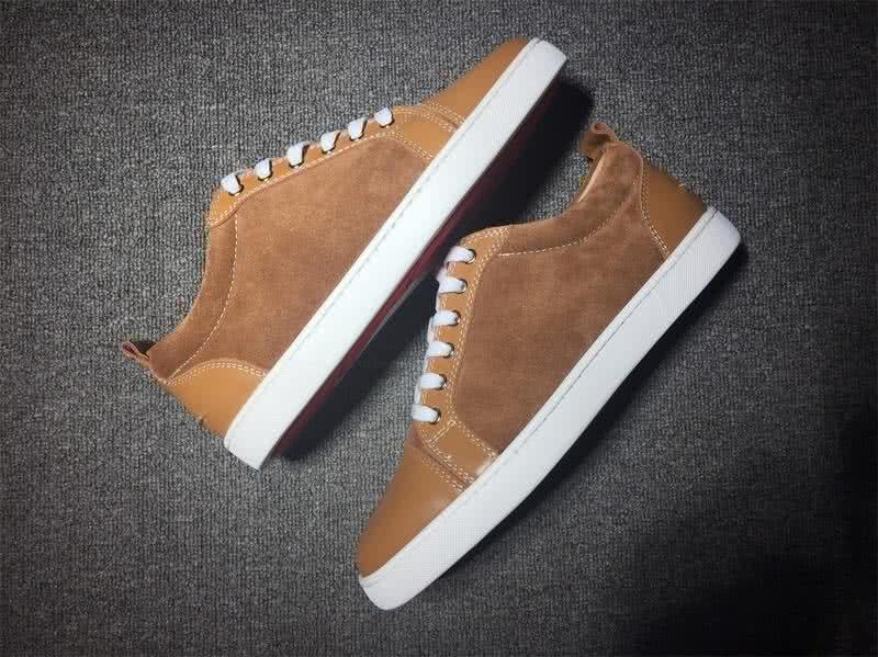 Christian Louboutin Low Top Lace-up Camel Leather 6