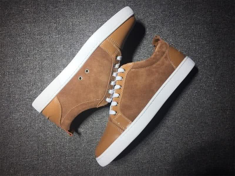 Christian Louboutin Low Top Lace-up Camel Leather 7