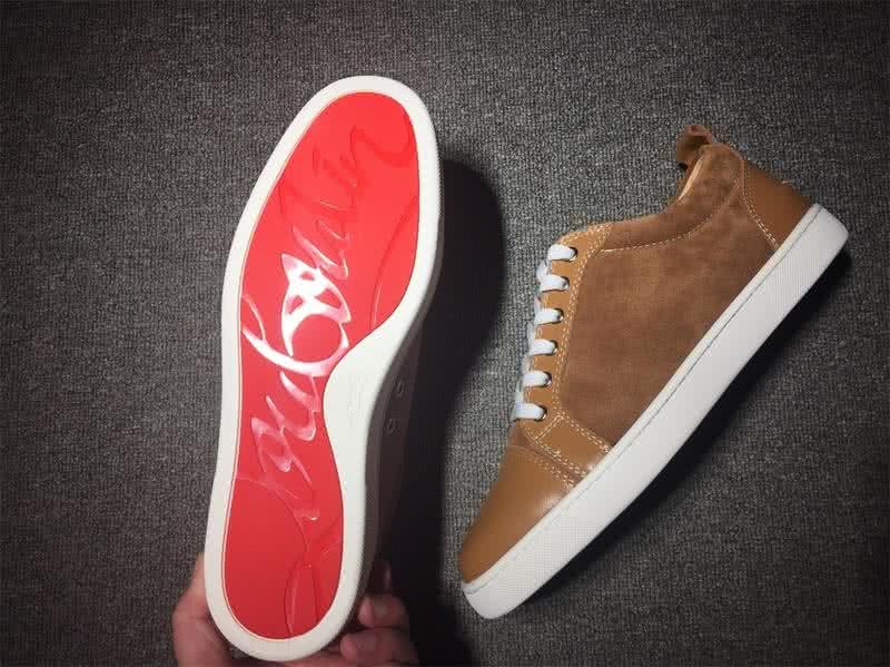 Christian Louboutin Low Top Lace-up Camel Leather 8