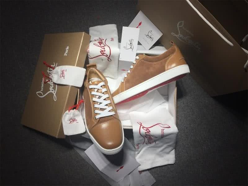 Christian Louboutin Low Top Lace-up Camel Leather 10