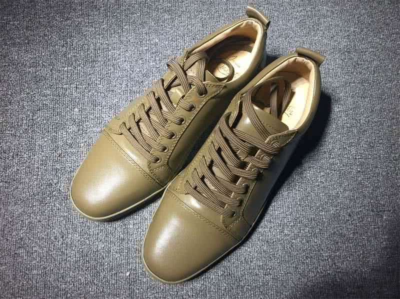 Christian Louboutin Low Top Lace-up All Army Green Leather 1