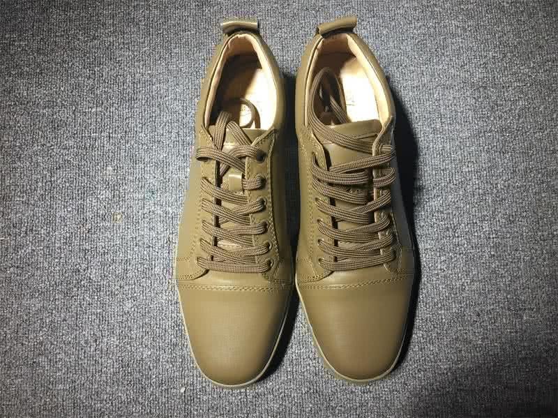 Christian Louboutin Low Top Lace-up All Army Green Leather 3